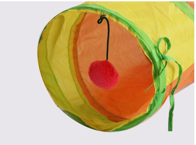 Rainbow S-shaped Cat Tunnel Self-hey Educational Cat Toy Collapsible Cat Tunnel