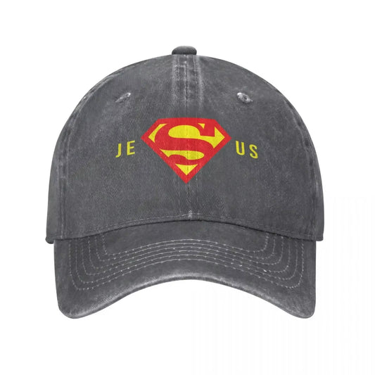 Super Jesus Washed Baseball Cap Hat Men Women Christian God Cap Spring Autumn Vintage Casquette Gorras